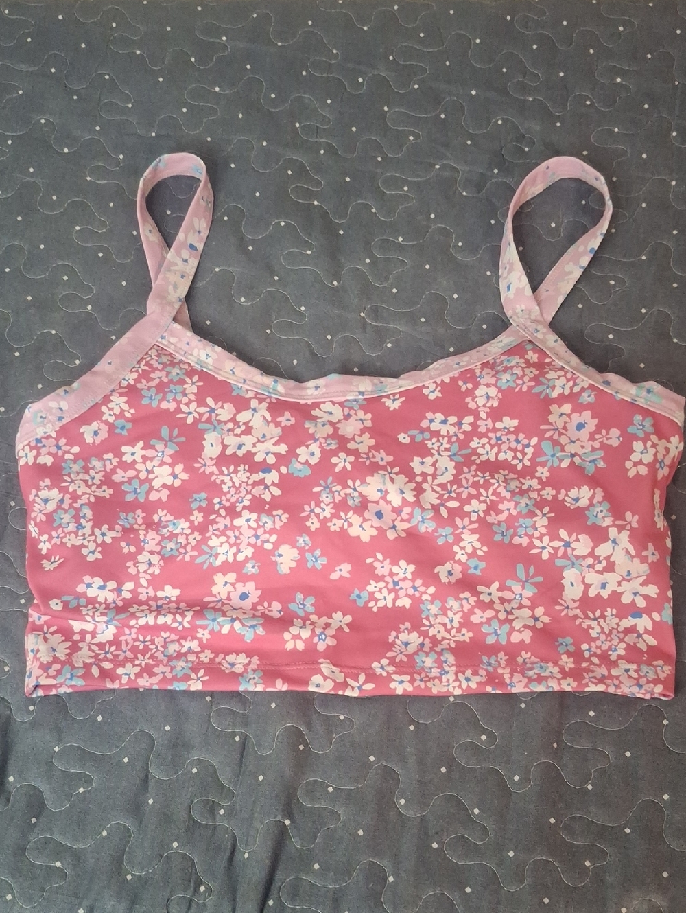 As Revival Pink Floral Crop Tank Top size medium